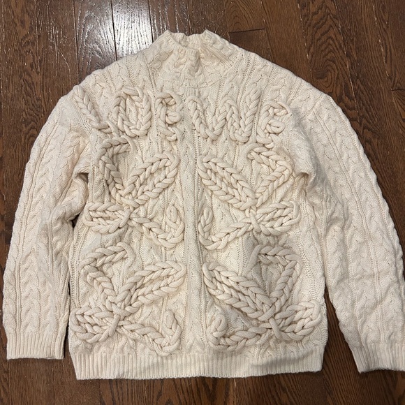 Loewe Cream Cable Knit Cardigan - Picture 1 of 4